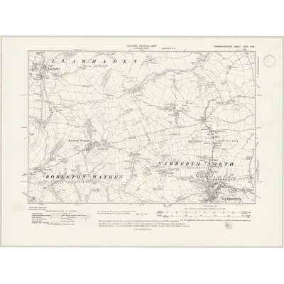 1905 Map of Pembrokeshire XXIX.NW, 1947 Print