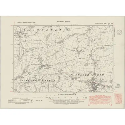 1938 Map of Pembrokeshire XXIX.NW, 1948 Print