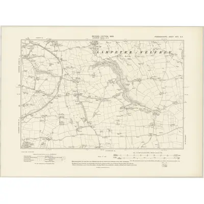 1905 Map of Pembrokeshire XXIX.SE, 1908 Print