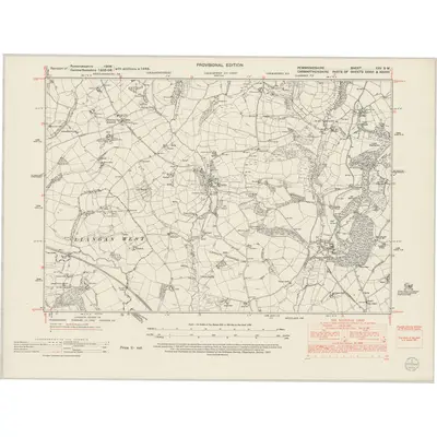1948 Map of Pembrokeshire XXV.SW, 1953 Print