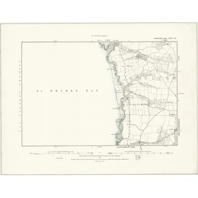 1887 Map of Pembrokeshire XXVI.NE, 1888 Print