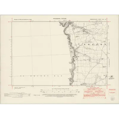 1948 Map of Pembrokeshire XXVI.NE, 1953 Print