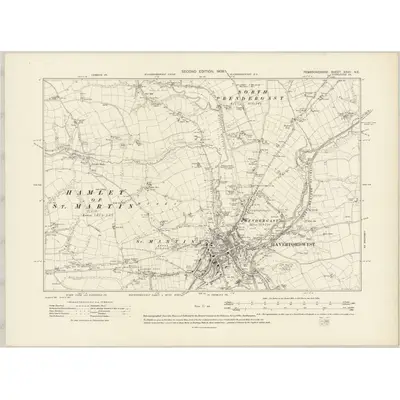 1906 Map of Pembrokeshire XXVII.NE, 1908 Print