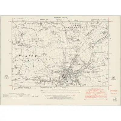 1948 Map of Pembrokeshire XXVII.NE, 1953 Print