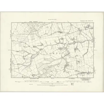 1887 Map of Pembrokeshire XXVII.NW, 1888 Print