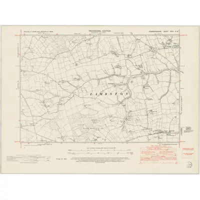 1948 Map of Pembrokeshire XXVII.NW, 1953 Print