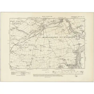 1906 Map of Pembrokeshire XXVII.SE, 1908 Print