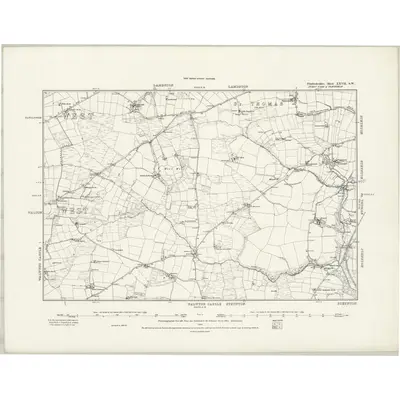 1874 Map of Pembrokeshire XXVII.SW, 1889 Print