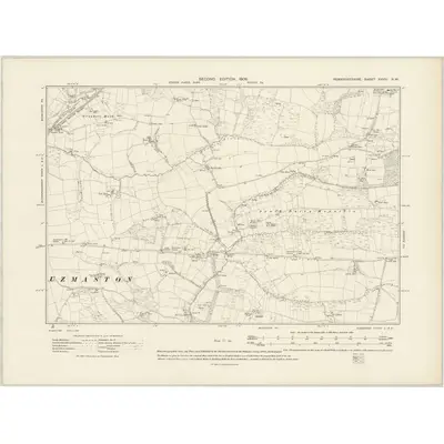 1906 Map of Pembrokeshire XXVIII.NW, 1908 Print