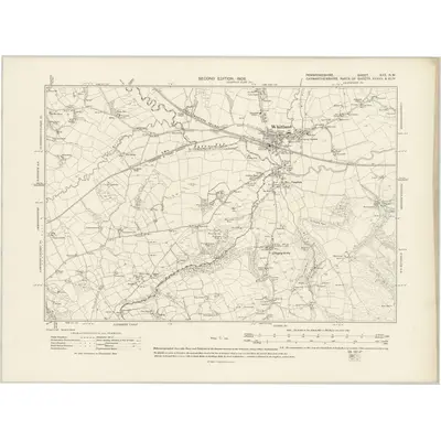 1905 Map of Pembrokeshire XXX.NW, 1908 Print