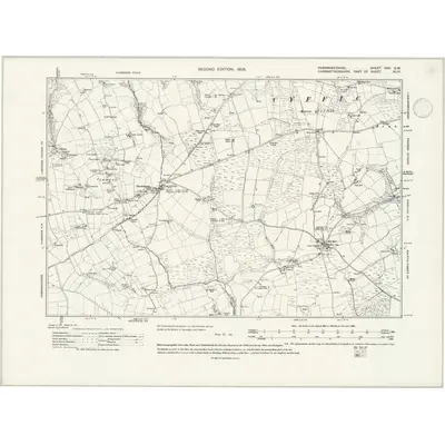1905 Map of Pembrokeshire XXX.SW, 1947 Print