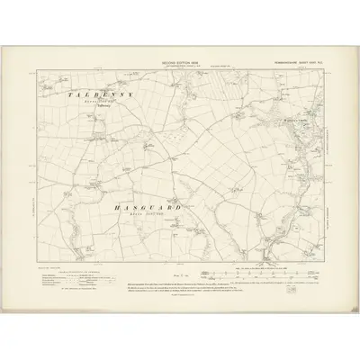 1906 Map of Pembrokeshire XXXII.NE, 1908 Print