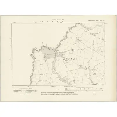 1906 Map of Pembrokeshire XXXII.NW, 1908 Print