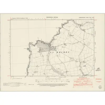 1948 Map of Pembrokeshire XXXII.NW, 1953 Print