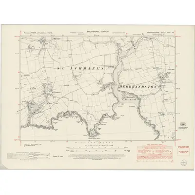 1948 Map of Pembrokeshire XXXII.SE, 1953 Print