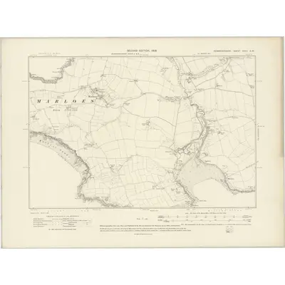 1906 Map of Pembrokeshire XXXII.SW, 1908 Print