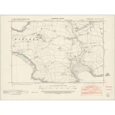 1948 Map of Pembrokeshire XXXII.SW, 1953 Print