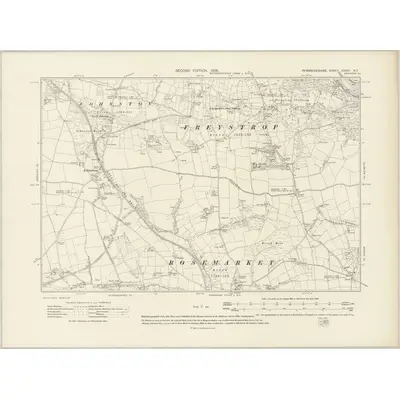 1906 Map of Pembrokeshire XXXIII.NE, 1908 Print