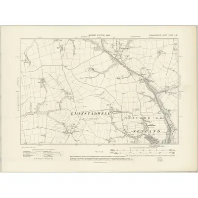 1906 Map of Pembrokeshire XXXIII.SE, 1908 Print
