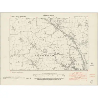 1948 Map of Pembrokeshire XXXIII.SE, 1953 Print