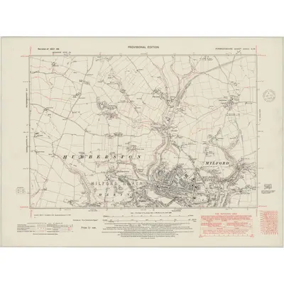 1937 Map of Pembrokeshire XXXIII.SW, 1948 Print