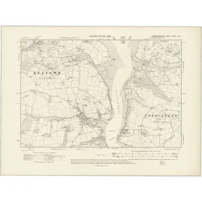 1906 Map of Pembrokeshire XXXIV.NW, 1908 Print