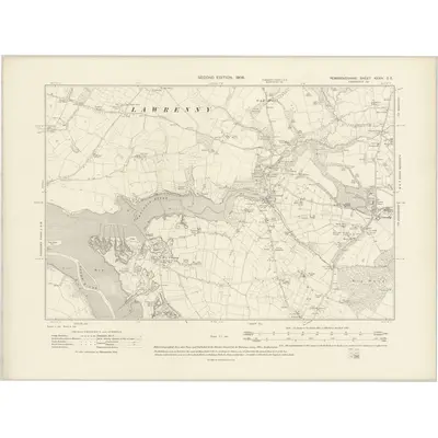 1906 Map of Pembrokeshire XXXIV.SE, 1908 Print