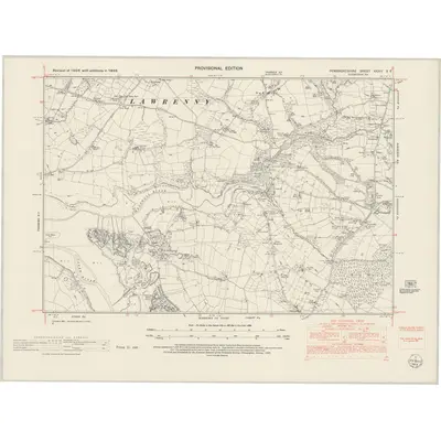 1948 Map of Pembrokeshire XXXIV.SE, 1953 Print