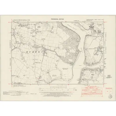 1948 Map of Pembrokeshire XXXIV.SW, 1953 Print