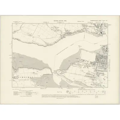 1906 Map of Pembrokeshire XXXIX.NE, 1909 Print