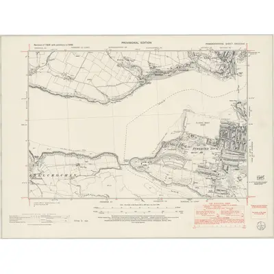 1948 Map of Pembrokeshire XXXIX.NE, 1953 Print