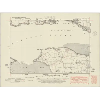 1937 Map of Pembrokeshire XXXIX.NW, 1948 Print