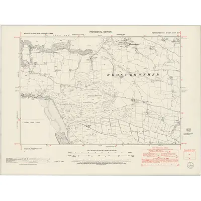 1948 Map of Pembrokeshire XXXIX.SW, 1953 Print