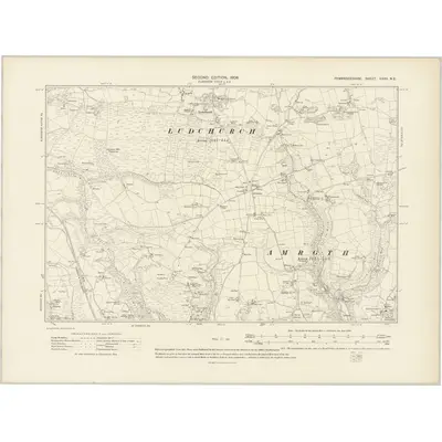 1905 Map of Pembrokeshire XXXV.NE, 1908 Print