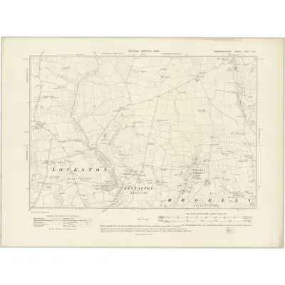 1906 Map of Pembrokeshire XXXV.NW, 1908 Print