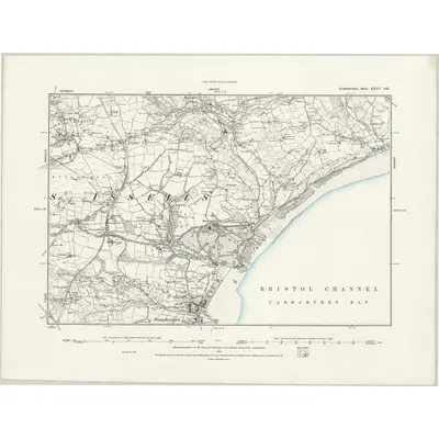 1887 Map of Pembrokeshire XXXV.SE, 1888 Print