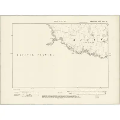 1906 Map of Pembrokeshire XXXVIII.SE, 1909 Print