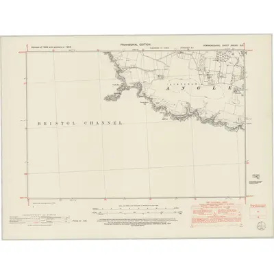 1948 Map of Pembrokeshire XXXVIII.SE, 1952 Print