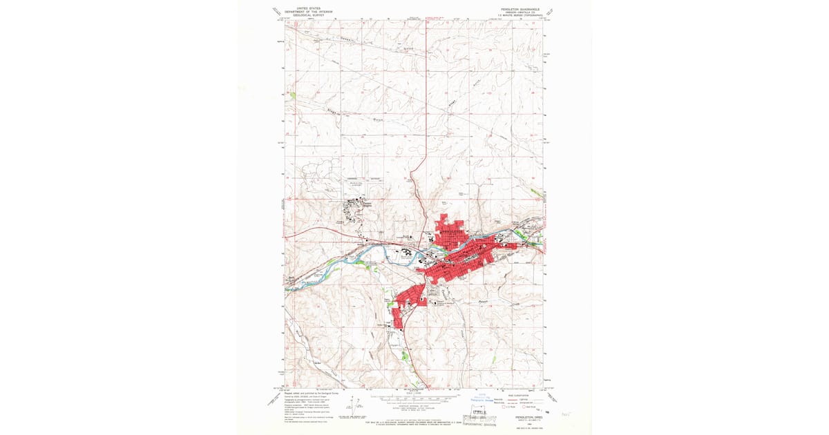 Pendleton Range Map 1966 Map of Pendleton, OR — High-Res | Pastmaps