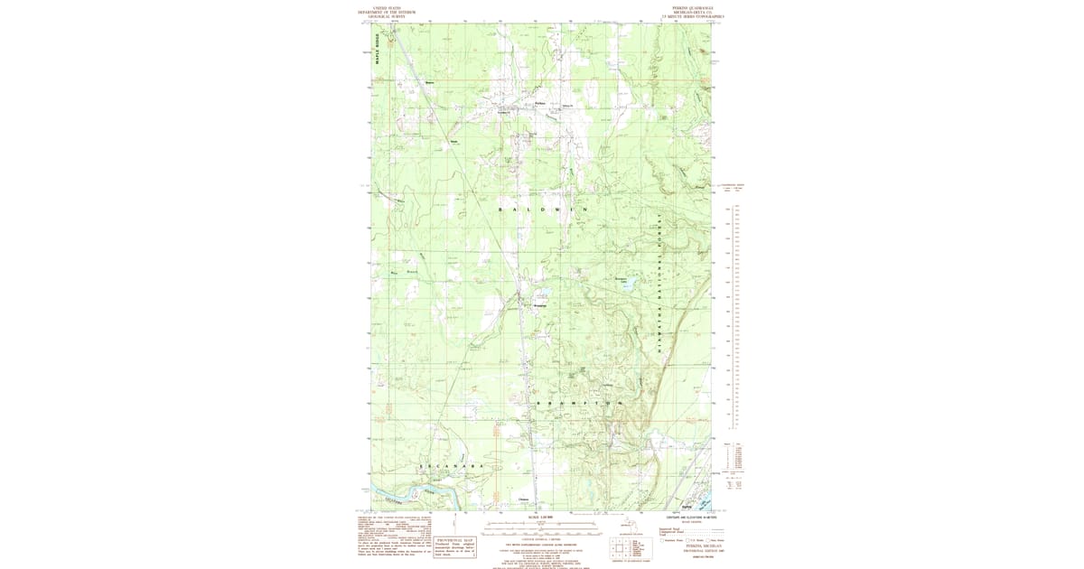1985 Map of Perkins, Delta County, MI — High-Res | Pastmaps