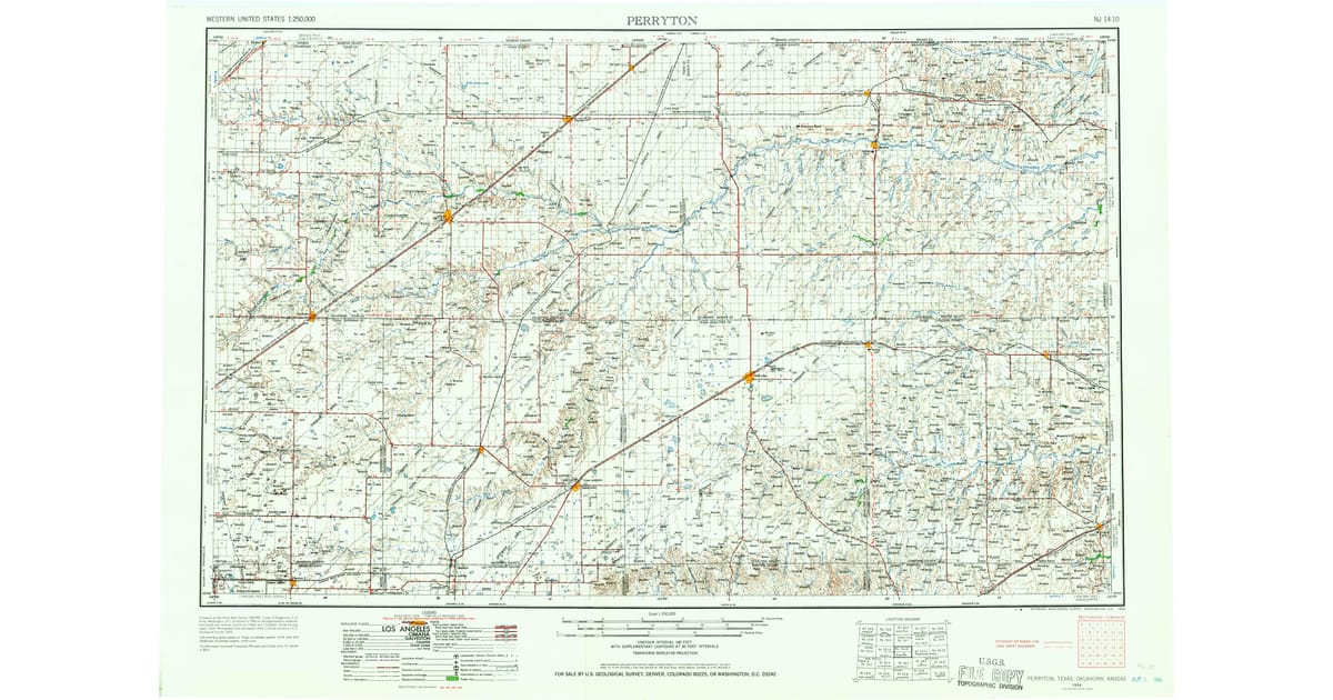 Old Maps of Beaver OK for Academic - Perryton Ochiltree County Tx Usgs Topo 1954 P1966 Og 1200x630 