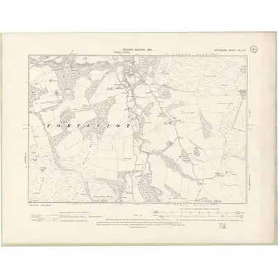 1900 Map of Perth and Clackmannan Sheet CIX.SE, 1901 Print