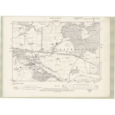 1898 Map of Perth and Clackmannan Sheet CXL.NW, 1913 Print
