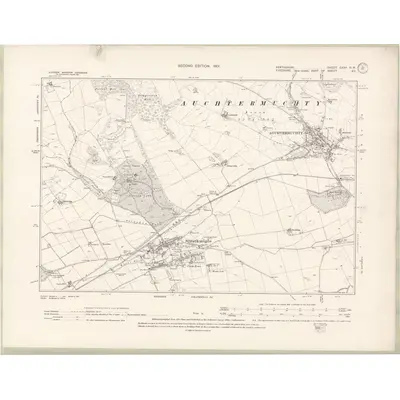 1899 Map of Perth and Clackmannan Sheet CXXa.NW, 1901 Print
