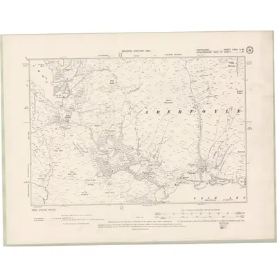 1898 Map of Perth and Clackmannan Sheet CXXII.SW, 1901 Print