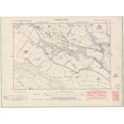 1948 Map of Perth and Clackmannan Sheet CXXIV.SE, 1950 Print
