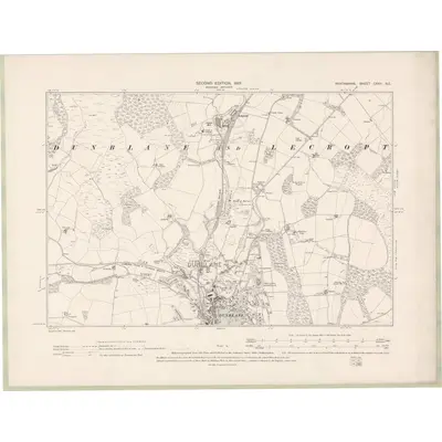 1899 Map of Perth and Clackmannan Sheet CXXV.SE, 1901 Print
