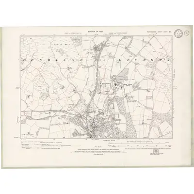 1930 Map of Perth and Clackmannan Sheet CXXV.SE, 1932 Print