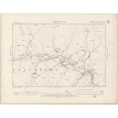 1899 Map of Perth and Clackmannan Sheet CXXVII.NE, 1901 Print