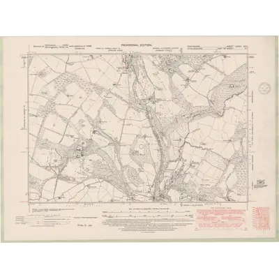 1938 Map of Perth and Clackmannan Sheet CXXXII.NE, 1948 Print
